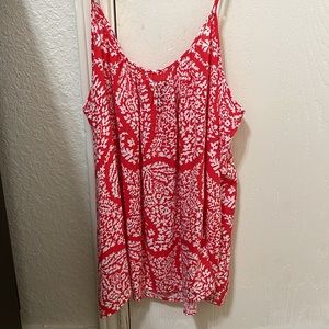 Gap red floral/paisley flowy tank top